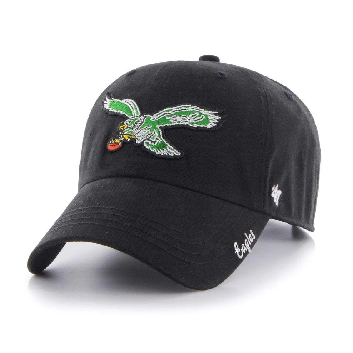 Philadelphia Eagles Legacy 47 Brand Women's Black Miata Clean Up Adj. Hat Cap