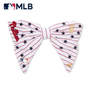 PHILADELPHIA PHILLIES LELE SADOUGHI / MLB STRIPE RED BOW BARRETTE