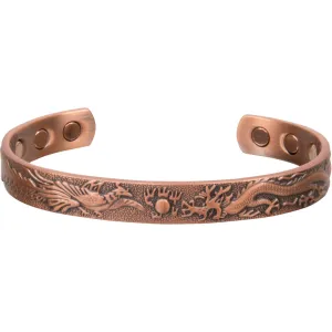 Phoenix & Dragon Magnetic Antique Copper Bracelet