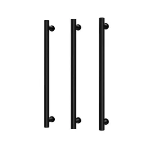 Phoenix Heated Triple Towel Rail Round 800mm - Matte Black