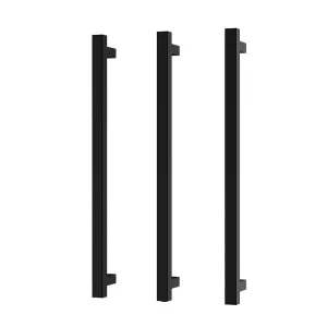 Phoenix Heated Triple Towel Rail Square 600mm - Matte Black