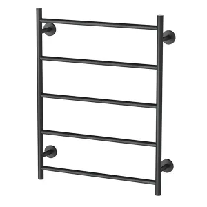 Phoenix Radii Heated Towel Ladder 550mm Round Plate - Matte Black