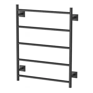 Phoenix Radii Heated Towel Ladder 550mm Square Plate - Matte Black