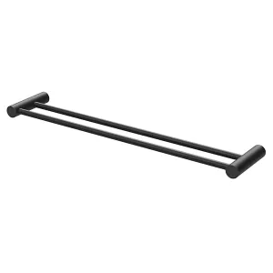 Phoenix Vivid Slimline Double Towel Rail-Matte Black