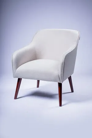 Pia Arm Chair - Cream Brown Legs