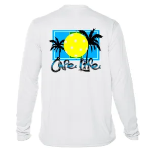 Pickleball Sun Shirt - Yellow and Blue Graphic UPF50 Shirt