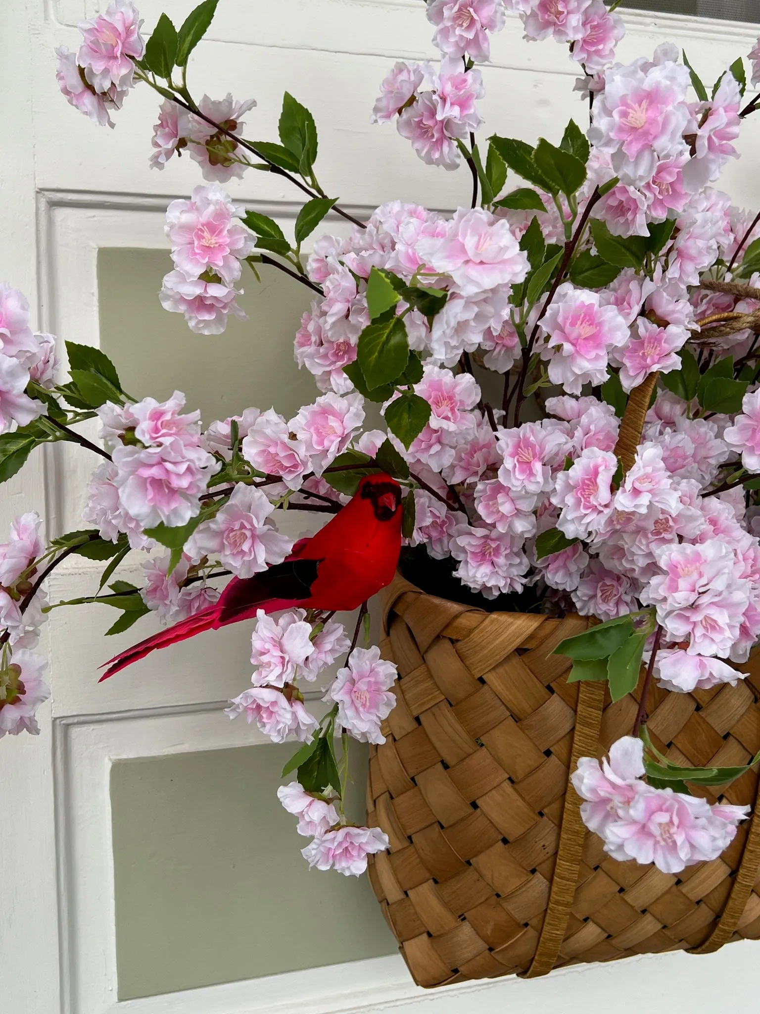 Picnic Pink Cherry Blossom Spring Basket