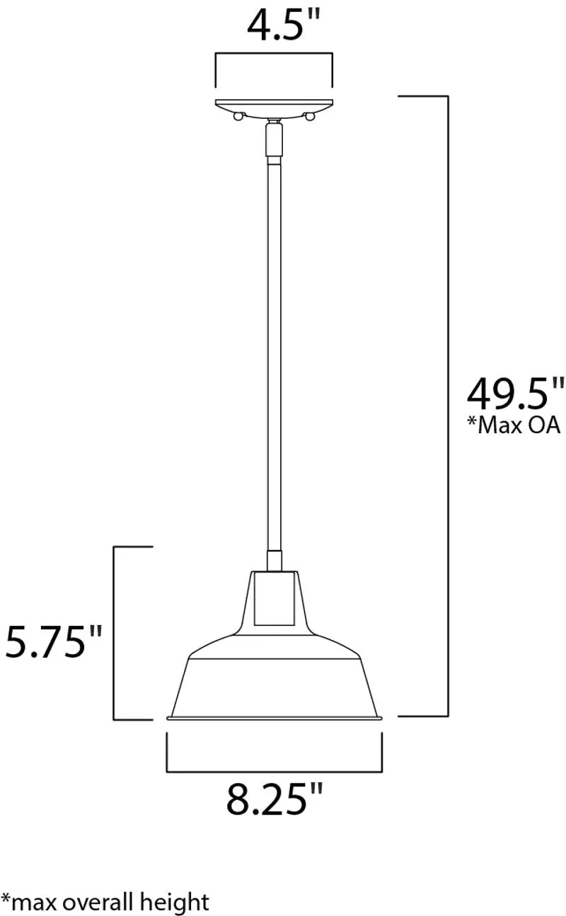 Pier M 5.75" Single Light Pendant in Black