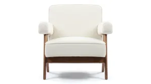 Pierre Jeanneret - Pierre Jeanneret Lounge Chair, Cream Linen