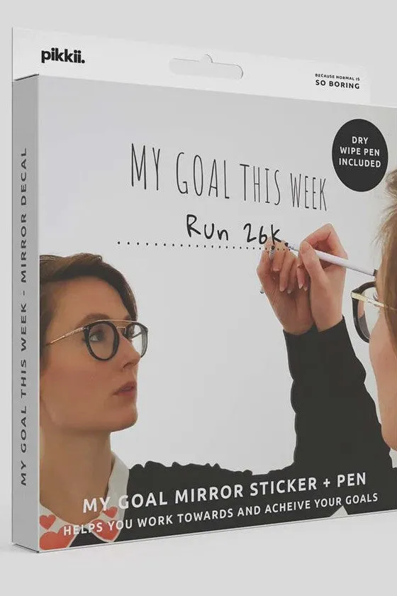 Pikkii 'My Goal This Week' Mirror Sticker   Pen Vinyl Decal Kit