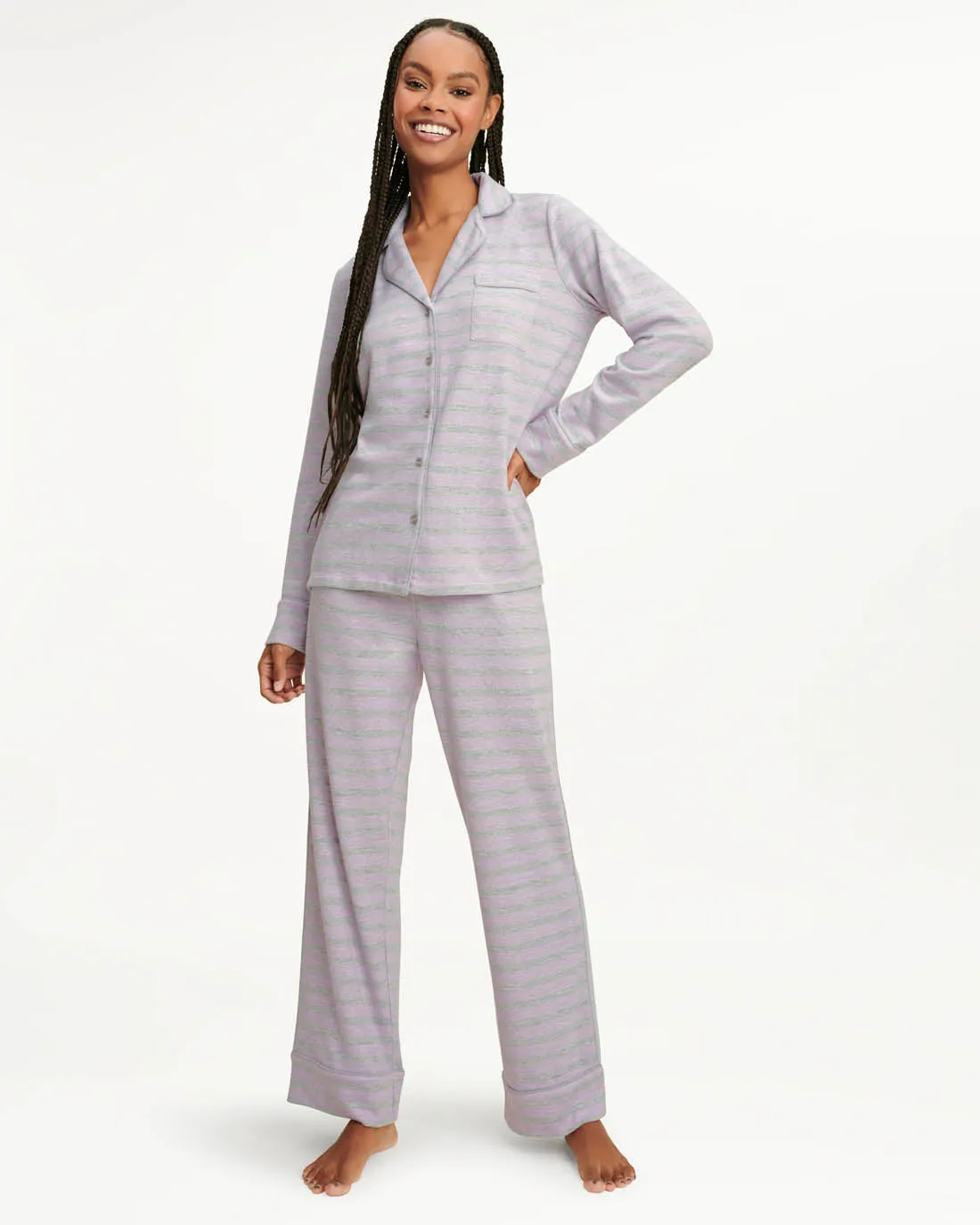 Pillow Soft Long Sleeve PJ Set in Lavender