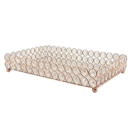 Pinakine® Mirrored Fruit Vanity Tray Storage for Wedding Wine Restaurant M Rose Gold|70041225PNK