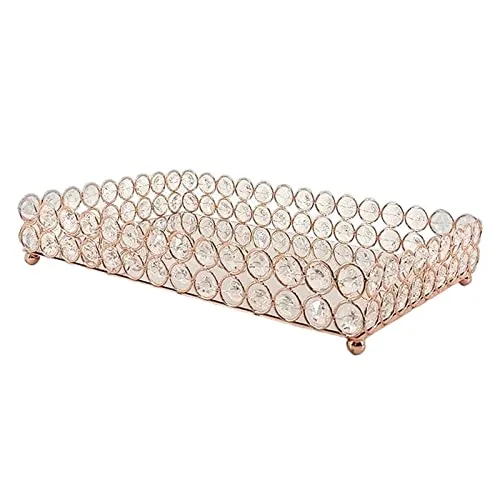 Pinakine® Mirrored Fruit Vanity Tray Storage for Wedding Wine Restaurant M Rose Gold|70041225PNK