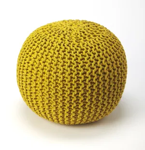 Pincushion Woven 19"W Pouffe in Gold  3689289