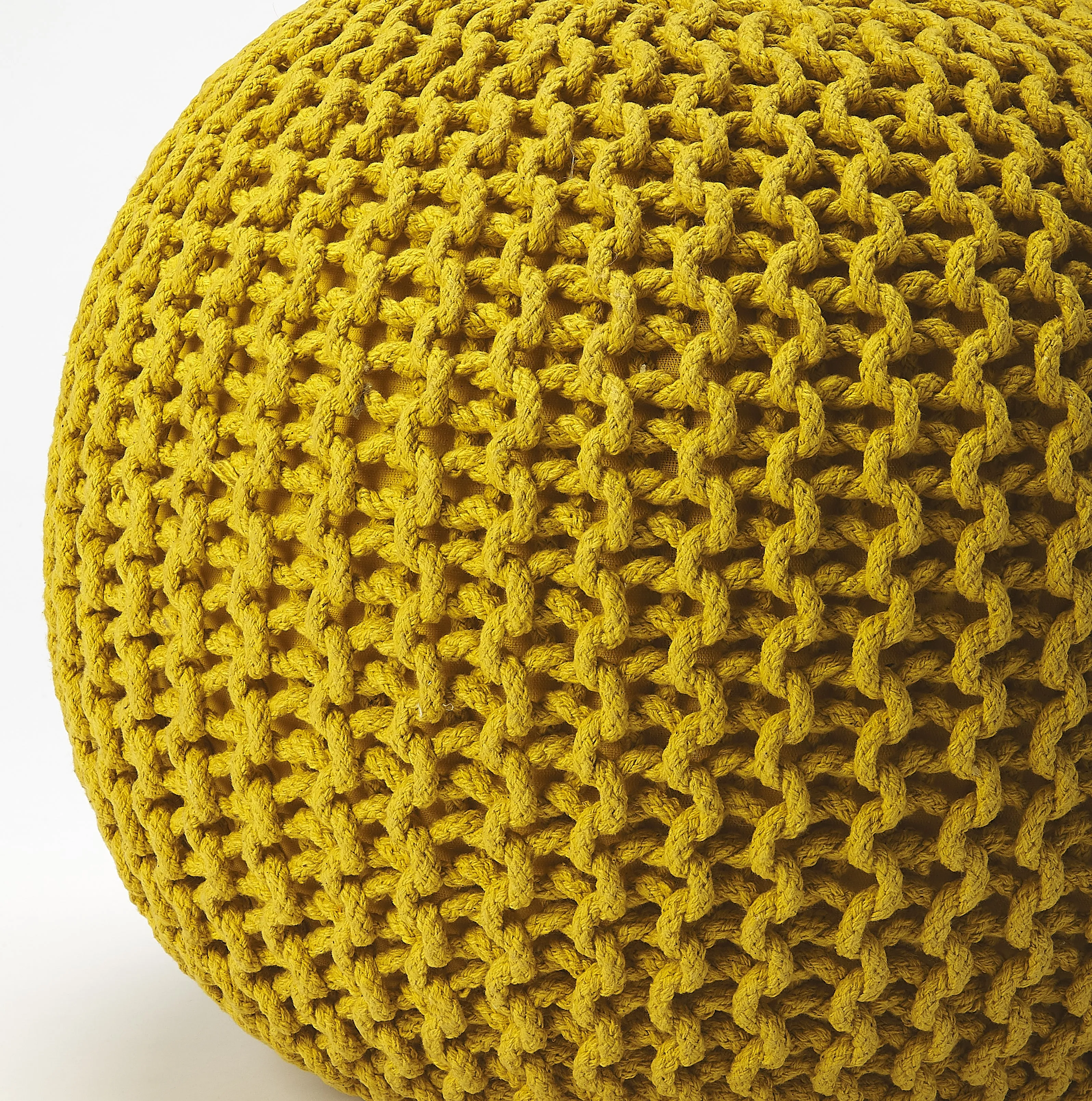 Pincushion Woven 19"W Pouffe in Gold  3689289