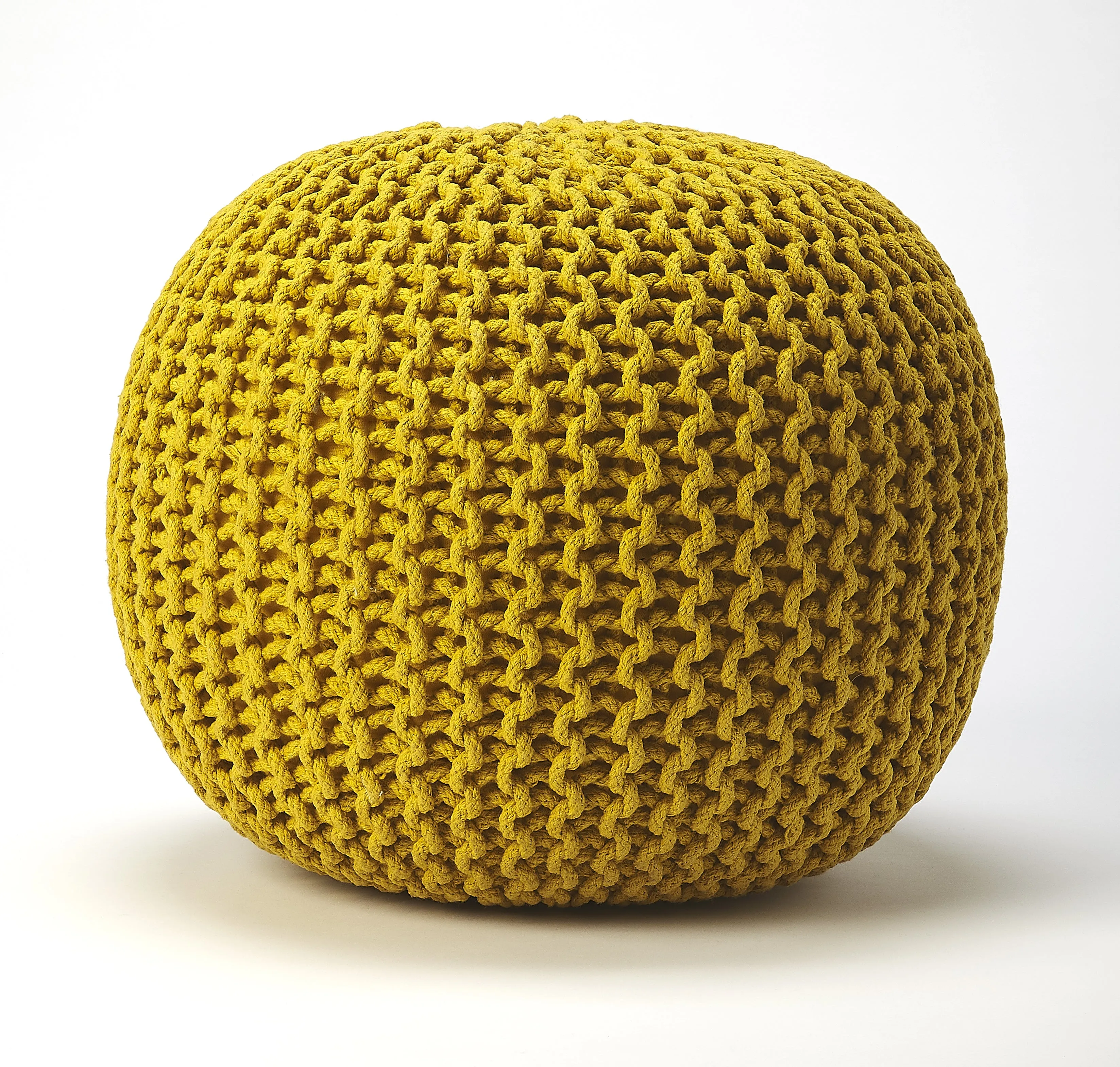 Pincushion Woven 19"W Pouffe in Gold  3689289