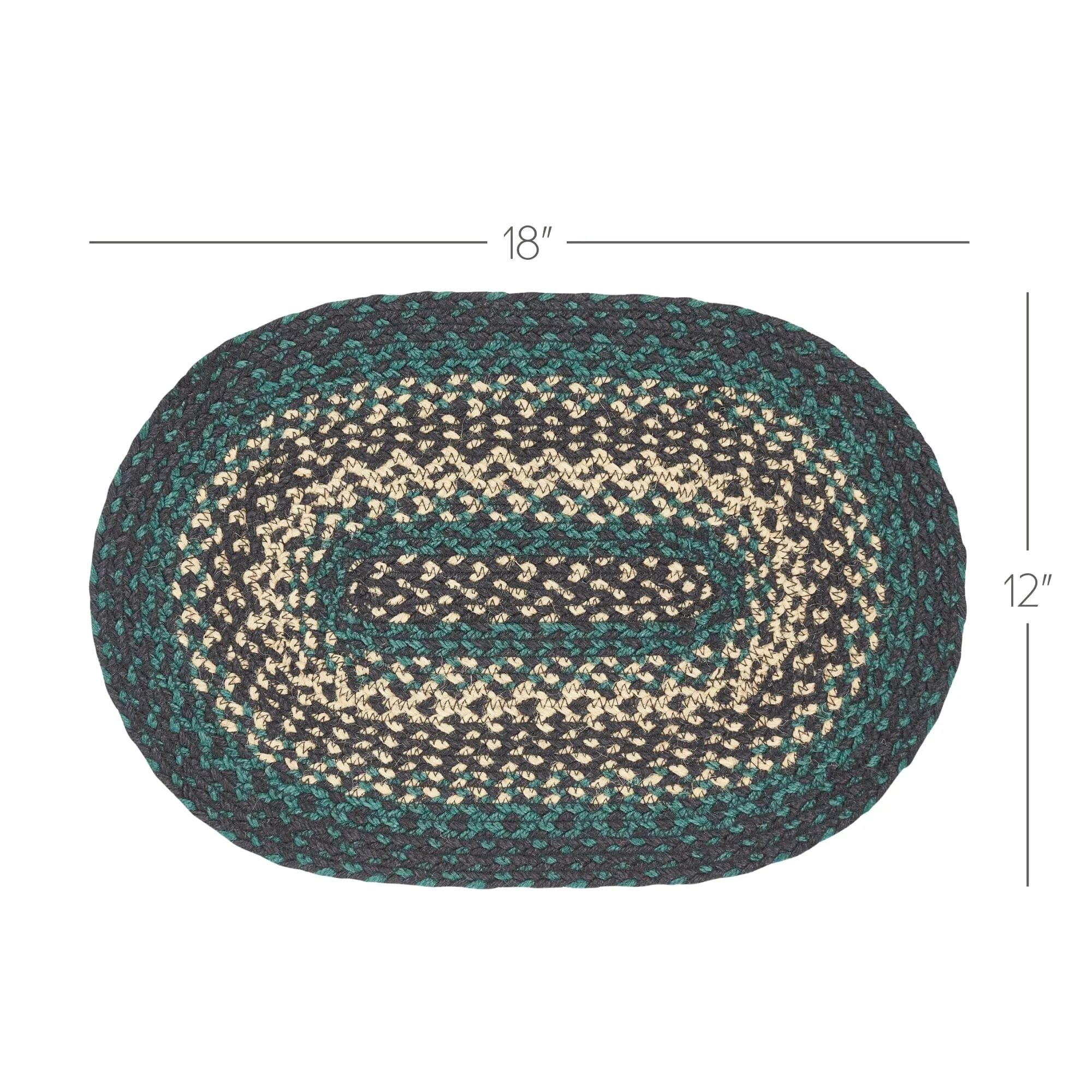 Pine Grove Braided Oval Placemat 12x18"