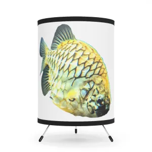 Pineapple Fish Tripod Lamp with High-Res Printed Shade, US/CA plug