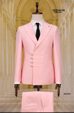 Pink 3 Piece Suit For Men