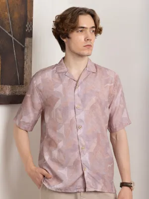 Pink Abstract Printed Resort Shirt