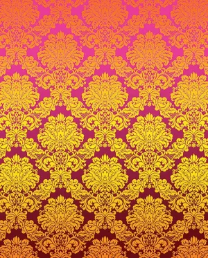 Pink & Gold Damask Printed Backdrop