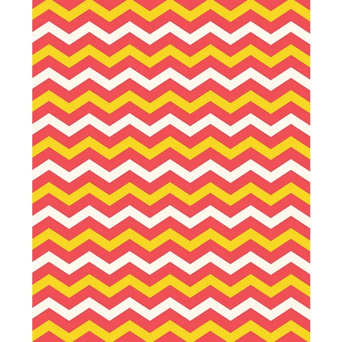 Pink & Yellow Chevron Printed Backdrop