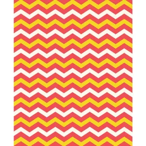 Pink & Yellow Chevron Printed Backdrop