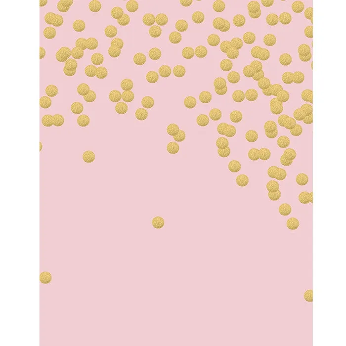 Pink and Gold Glitter Dots Backdrop