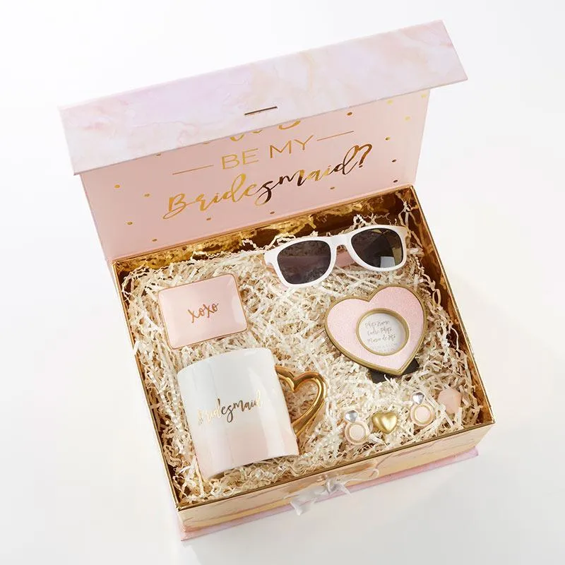 Pink and Gold Will You Be My Bridesmaid Kit