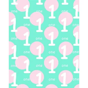 Pink and Mint 1st Birthday Printed Backdrop