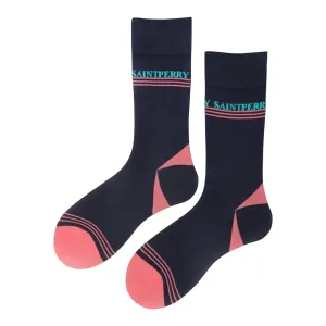 Pink And Navy Blue Socks