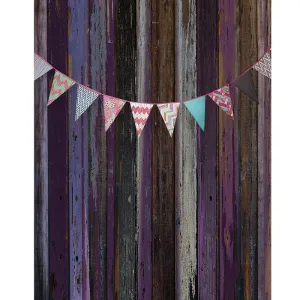 Pink and Purple Bunting Printed Backdrop