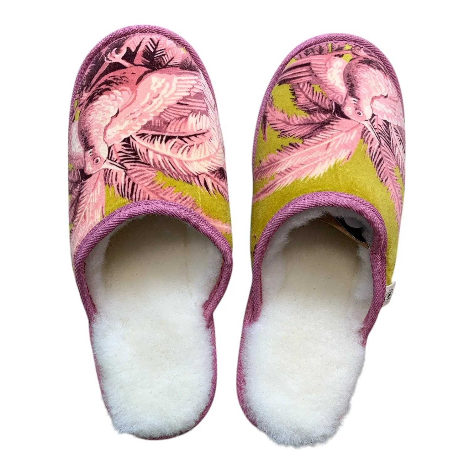 Pink Aurora XL White Slippers