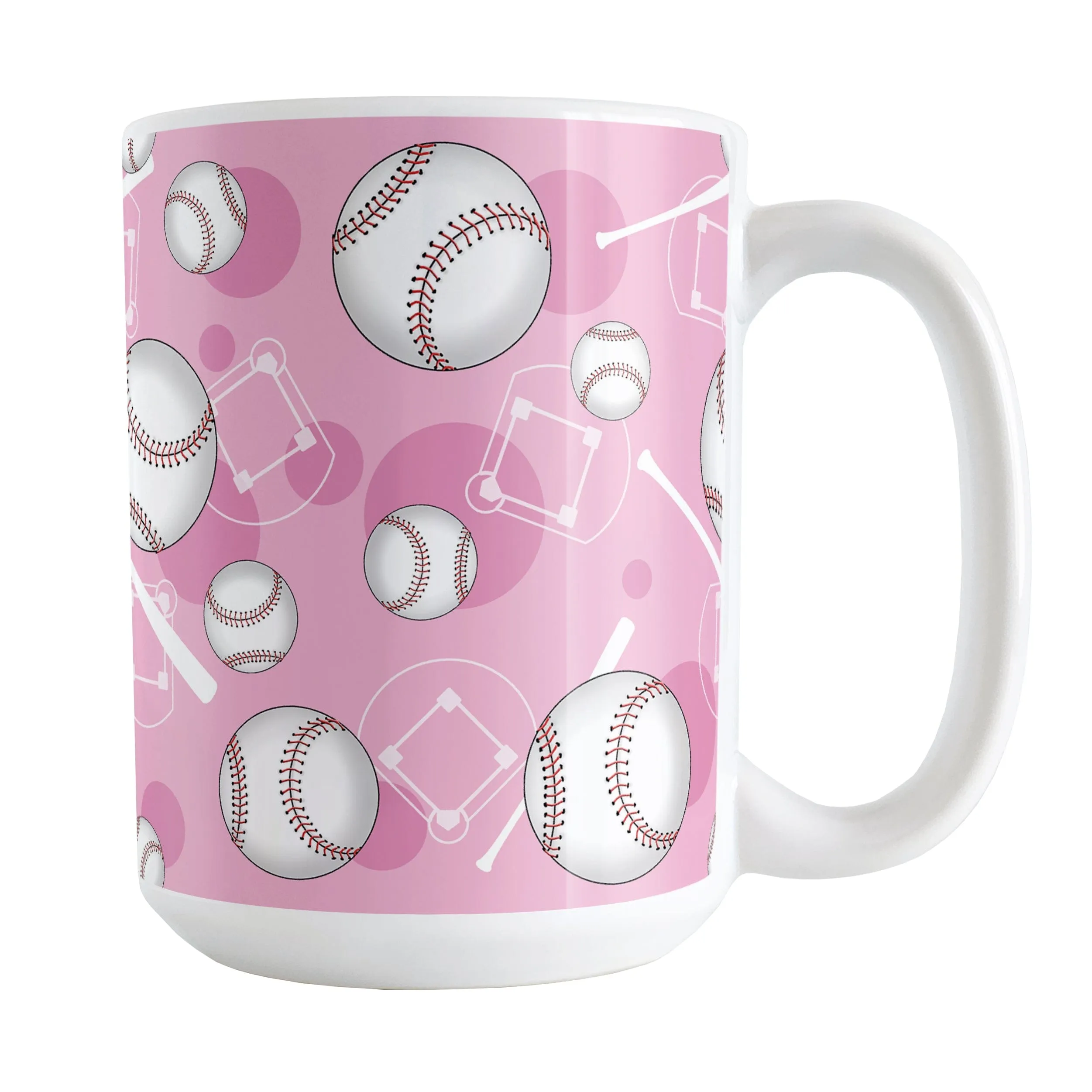 Pink Baseball Pattern Mug