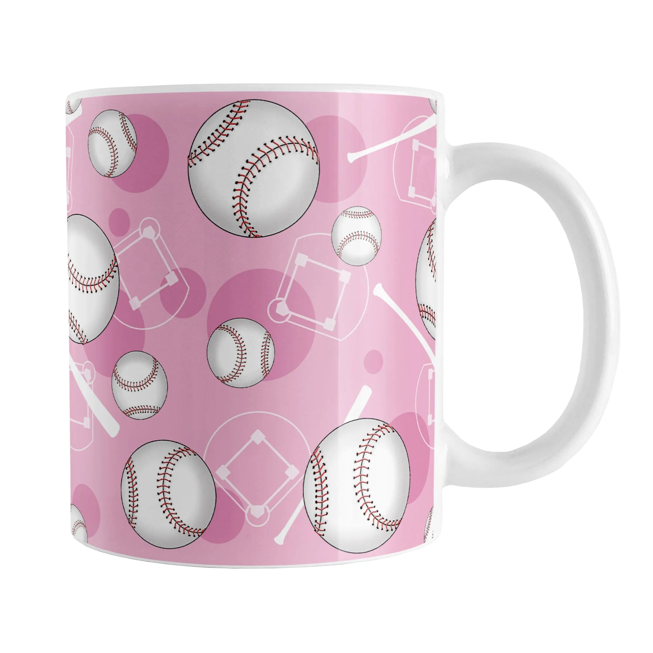 Pink Baseball Pattern Mug