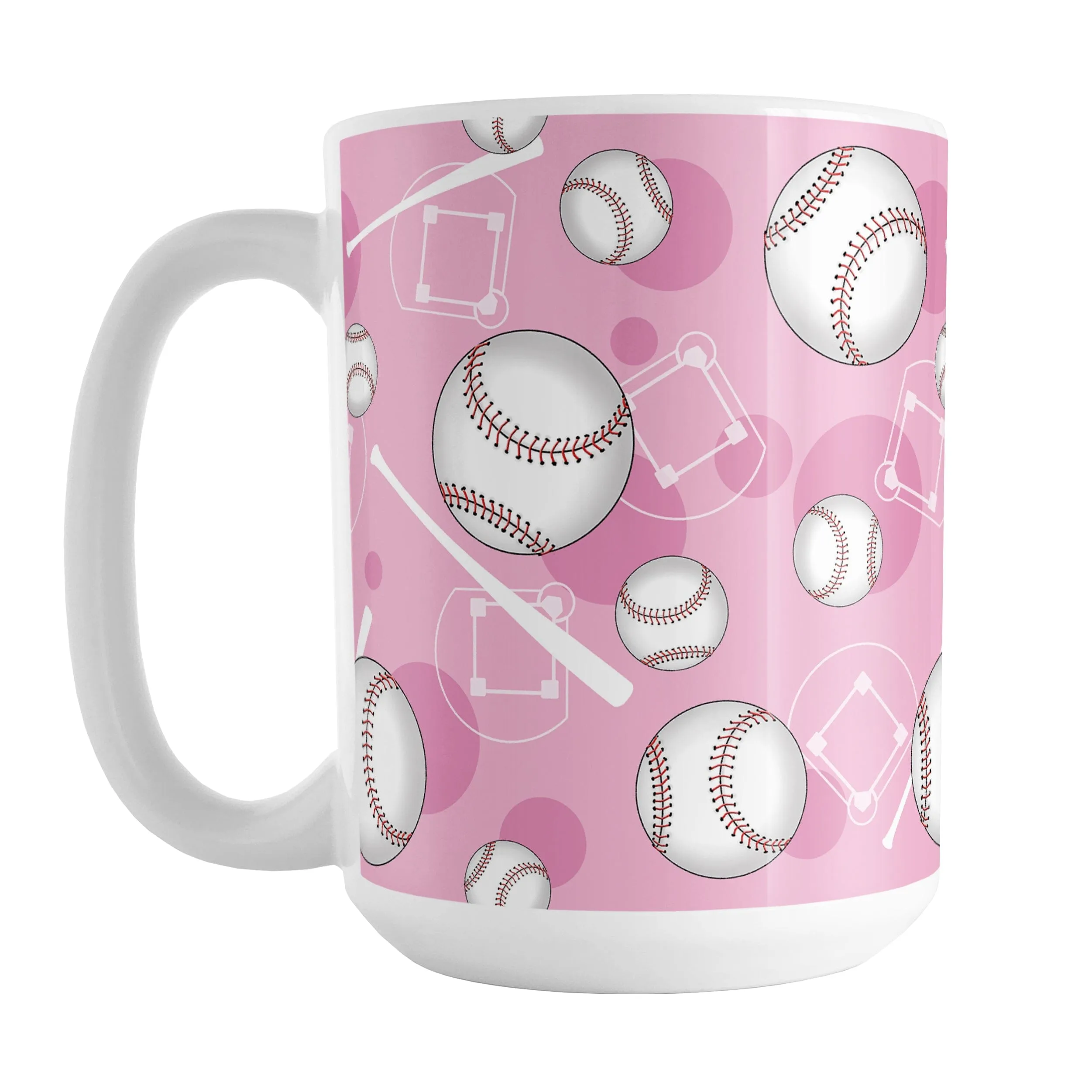 Pink Baseball Pattern Mug