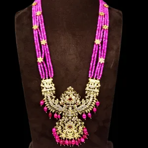 Pink Beads Rani Haram with CZ Stones Pendant
By Asp Fashion Jewellery