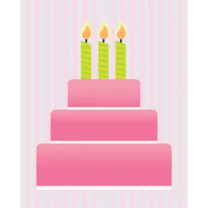 Pink Birthday Cake Printed Backdrop