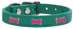 Pink Bone Widget Genuine Leather Dog Collar Jade 26