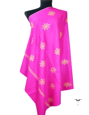 pink booti embroidery pashmina shawl 8131