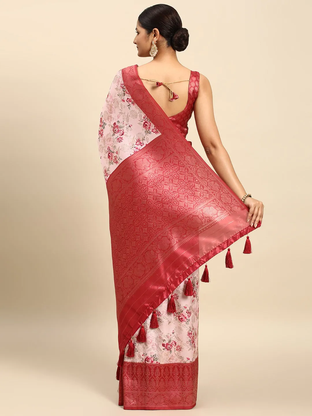 Pink Breathtaking Soft Silk Saree