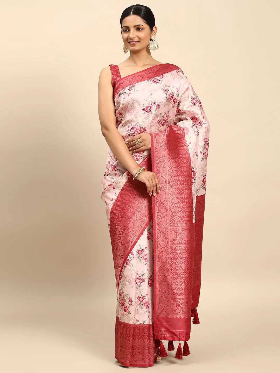 Pink Breathtaking Soft Silk Saree