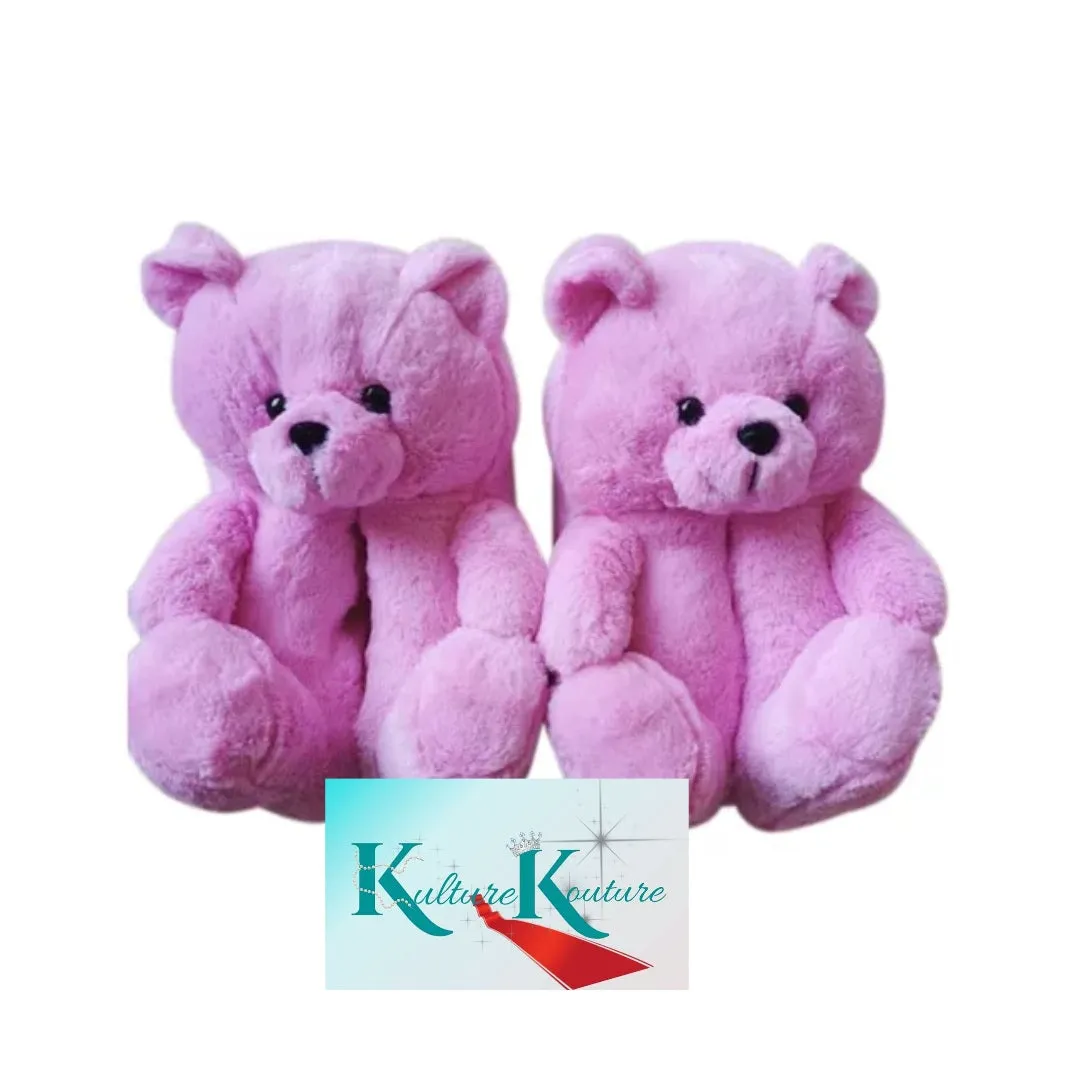 PINK BUBBLEGUM Teddy Bear Slippers