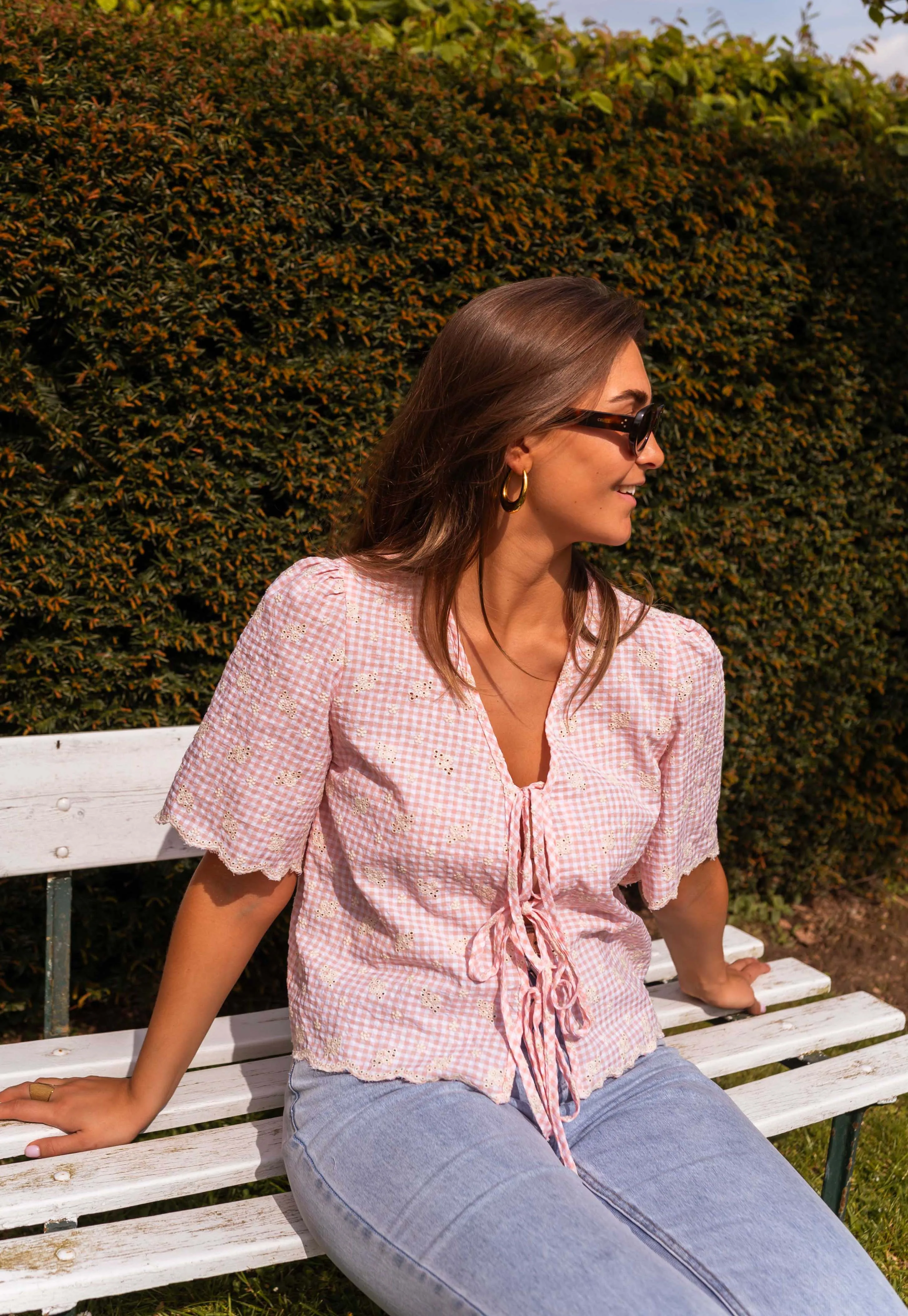 Pink Charlotte Embroidered Blouse