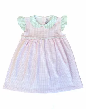 Pink Checks float Girl's Dress - Perfect for Monograming