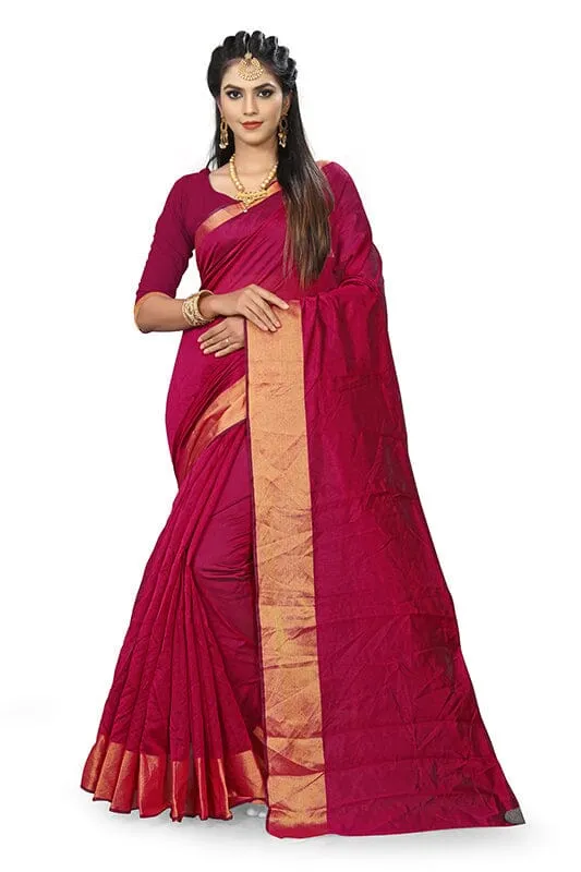 Pink Colour Art Silk Printed  Saree