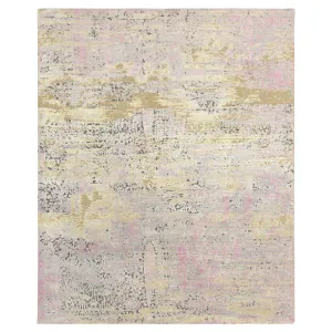 Pink Contemporary Wool Silk Blend Rug - 8'1" x 9'11"