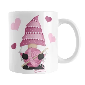 Pink Crochet Gnome Mug