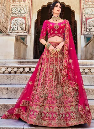 Pink Designer Embroidery Bridal Lehenga Choli