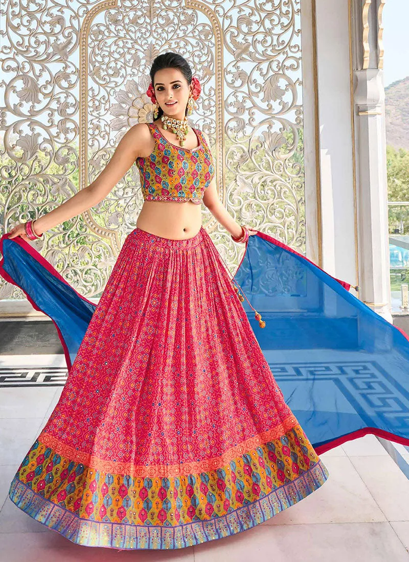 Pink Digital Printed Lehenga Choli And Dupatta